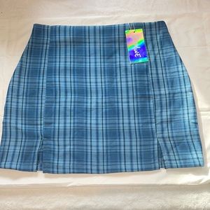 Blue Plaid Skirt